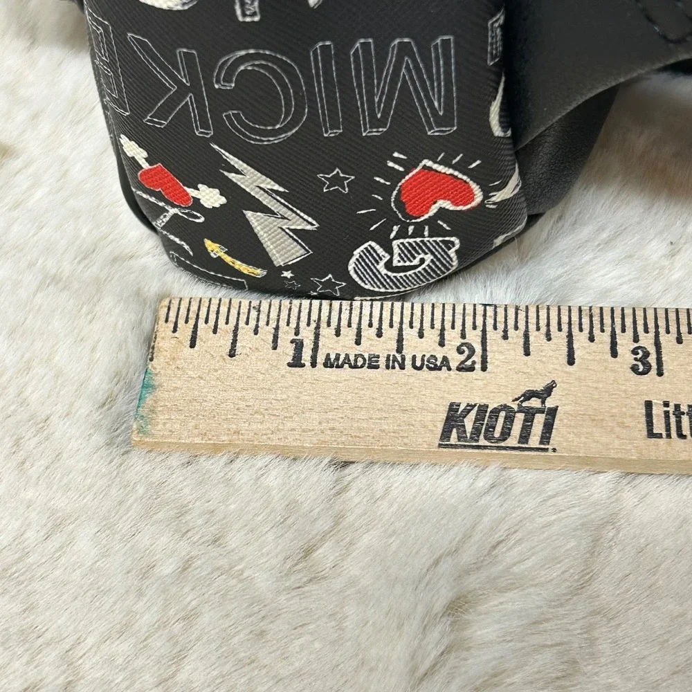 Disney‎ Mickey Mouse Mini Backpack Black Graffiti Print Gold Plaque Kids Bag